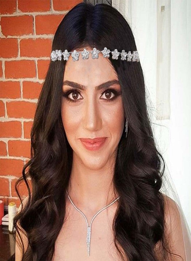Outyua Head Pieces Bride Wedding Head Chain Flower Designs Fashion Hair Chain Jewelry Headpieces Headdress Halloween Costume Head Accessories for Women - Image 2